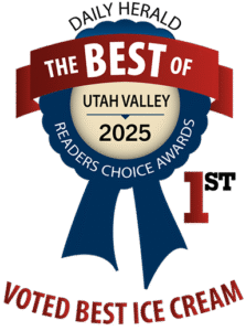 2025 award badge for Best Ice Cream at Brooker's Founding Flavors Ice Cream