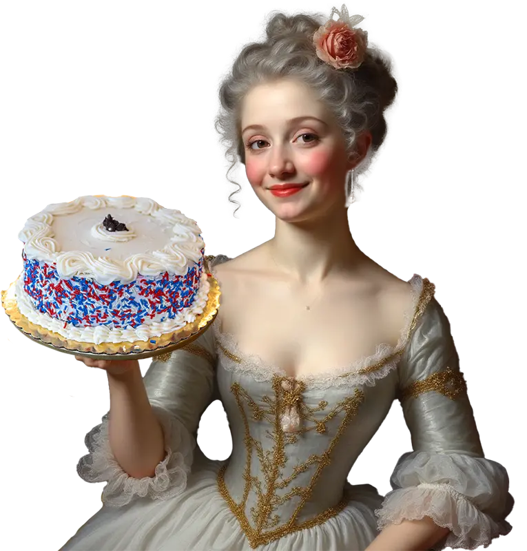 Indulgent Marie Antoinette cake-inspired ice cream creation.